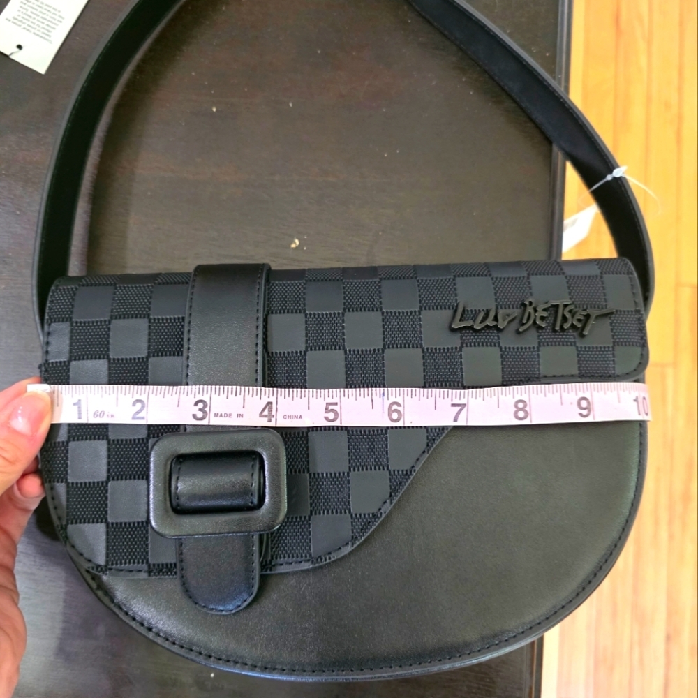 Betsey Johnson Black Checker Shoulder Bag